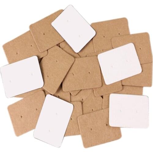 100pcs Professional Type Earring Ear Studs Holder Display Hang Kraft Cards Paper