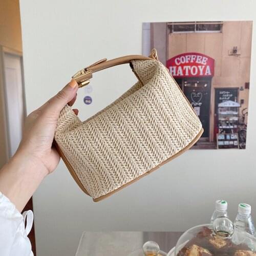 2021 Straw Crossbody Bag For Women New Bohemian Small Knitting Summer Purse And Handbag Vacational Bucket Beach Bags