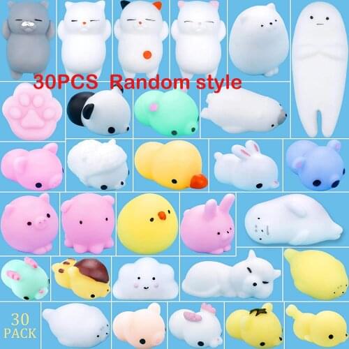 30 Pcs Squishies Mochi Animals Stress Toys Mini Animal Squishy Stress Relief Animal Toys Squeeze Toys