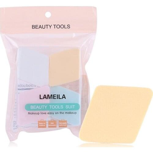 4 PCS/pack Water-soaking Powder Puff Diamond-shaped Edge-grinding Powder Puff Make-up Sponge Dry-wet Two-purpose