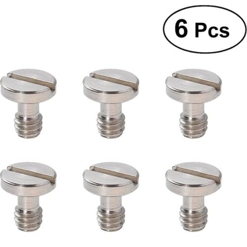 6Pcs Portable Metal Stainless Steel Universal 1/4 Screws Without Handle For Quick Release Monopod Plate Camera Tripod