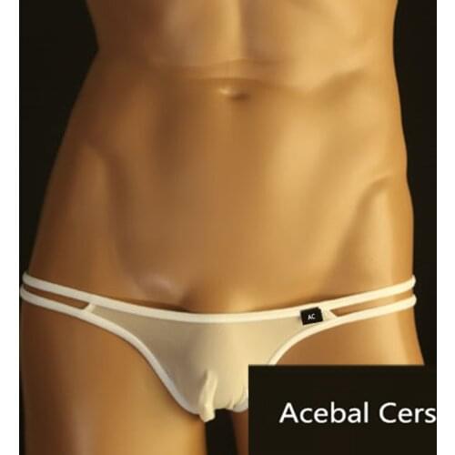 Acebal Cers Mens Gay Underwear Mens Bikini Shorts Sexy Low Waist Transparent Underwear Mens Bikini Sexy Underwear XXL Size