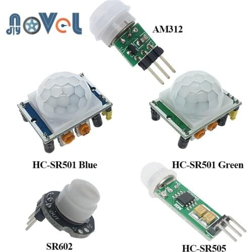 AM312 HC-SR501 HC-SR505 MH-SR602 Adjust IR Pyroelectric Infrared Mini PIR Human SR301 Sensor Detector Module Bracket for Arduino