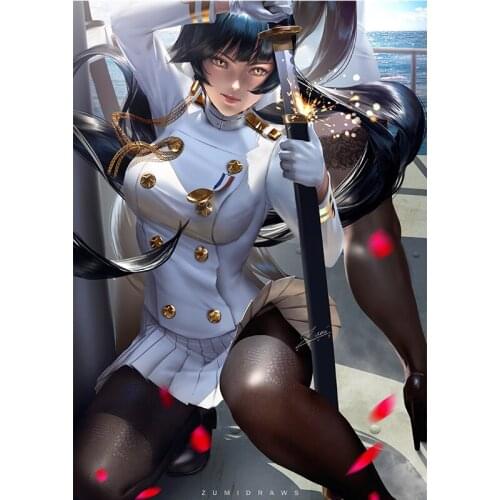 Anime Game Atago Sexy Sea Girl Canvas Posters and Prints Custom Wall Art Hanging Pictures Decoration Painting for Living Room