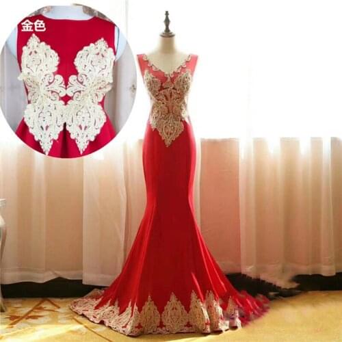 5Pieces Gold Thread Embroidery Applique Patches for Costume Decoration Patch Sticker