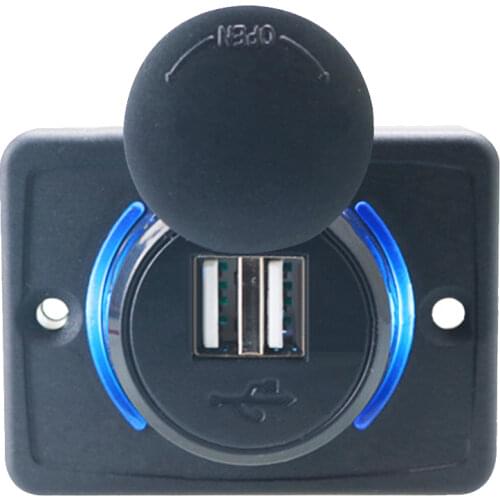 DIY 12V 3.1A Motorcycle Car Charger Power Socket 2 USB Charger Adapter Panel For Car Boat Bus Motorcycle Chair