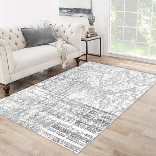 White grey color grey checkered ethnic patterned carpet modern carpet living room bedroom rug free shipping soft textured carpet