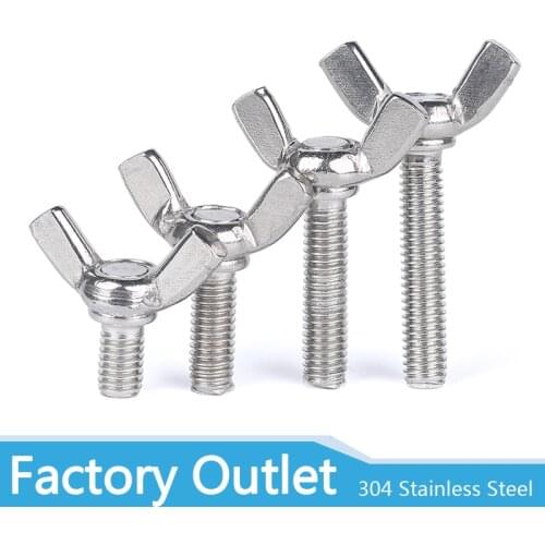 M6 M8 M10 DIN316 Hand Tighten Screws Butterfly Bolt Wing Thumb Screw Claw A2-70 Stainless Steel M6/M8/M10*10/12/16/20/25