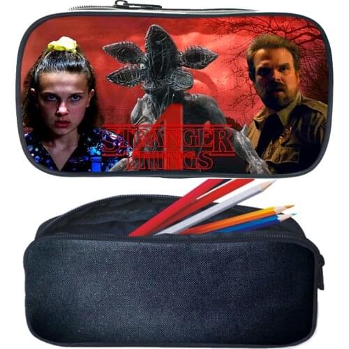 Stranger Things 4 Pencil Case For Boys Girls Pencil Holder Child Pen Bag Women Cosmetic Box Students School Stationery Supplies