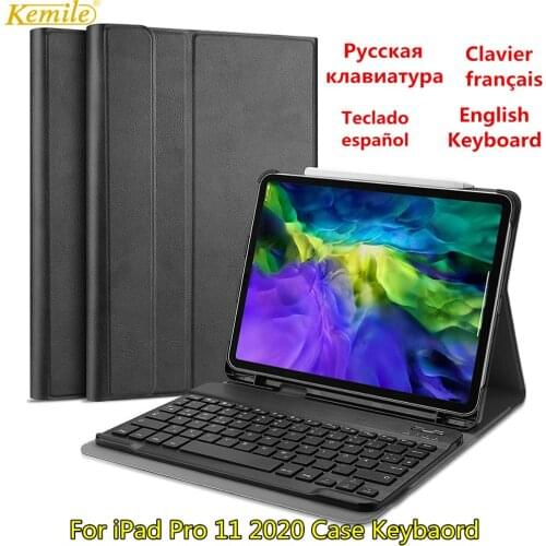 Spanish Keyboard Case For iPad Pro 11 2020 Case Keyboard W Pencil holder Cover For iPad Pro 11 2020 Keypad Russian Keyboard