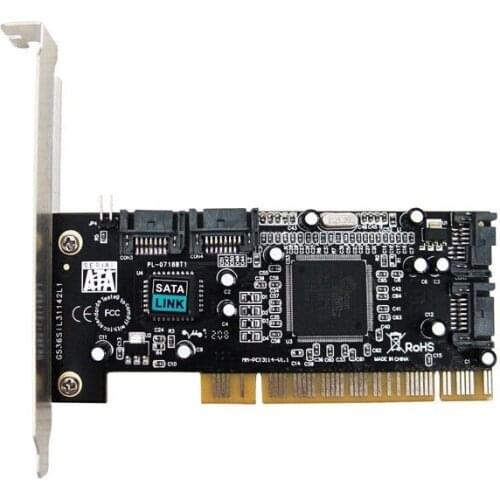 New Stock Chip SIL3114 PCI to 4 SATA Interfaces Expansion Card Support 3TB Win8