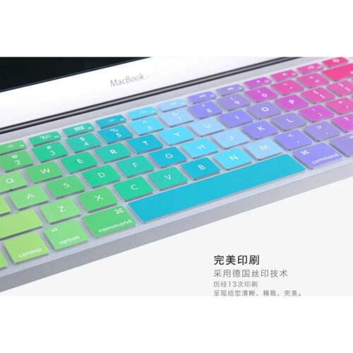 Rainbow US English letter colorful Silicone keyboard cover for macbook air 12 /New 2016 Pro 13 Non Touch Bar A1708