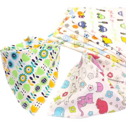 Baby Bibs Triangle Double Cotton Bibs Cartoon Print Saliva Towel Super Soft Drooling And Teething Towel Bandana Feeding Bibs