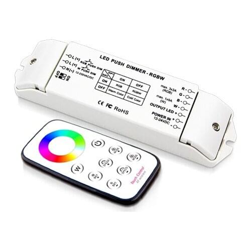 12v 24v push dim led pwm controller rgbw light with rf touch remote