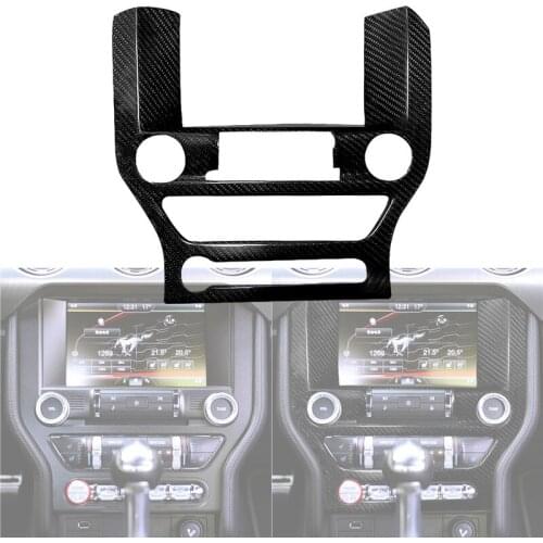 For Ford Mustang 2015 2016 2017 Carbon Fiber LHD Car Interior Center Console CD Navigation Player Panel Cover Trim