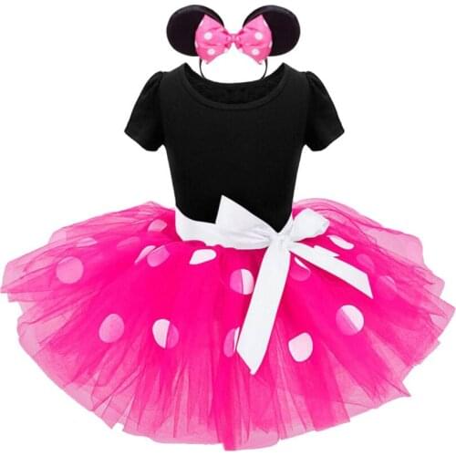 Baby Girl Cute Minnie Role Play Clothing Girls Summer Mouse Birthday Children Dress Party Tulle Kids Costume with Headband
