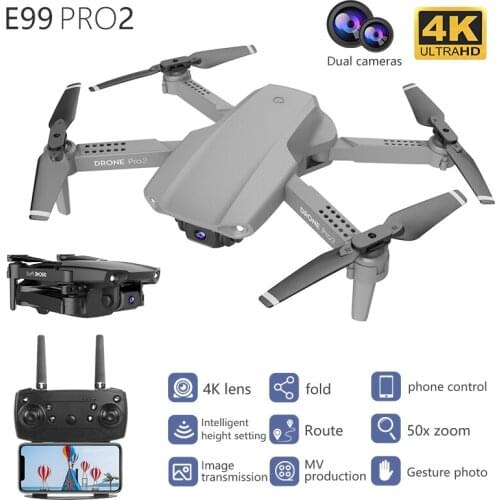 E99 Pro Drone With Dual Cameras Folding Height Wifi Control 50x Zoom Remote Control Aircraft Hd Aerial Quadcopter