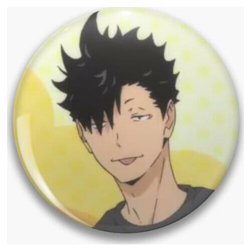 Haikyuu Kuroo 【Customizable】Soft Button Pin Clothes Badge Gift Women Fashion Metal Creative Collar Lover Decor Cartoon Hat