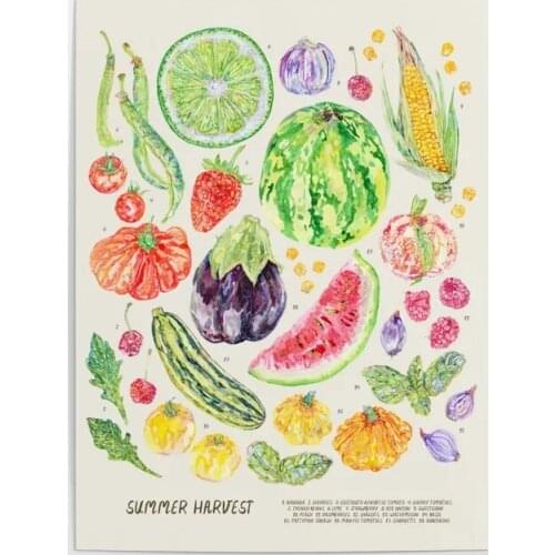 Canvas Wall Art Prints Summer Harvest Poster Home Decoration Neutral Painting Modern For Bedroom Modular Fruit Pictures No Frame