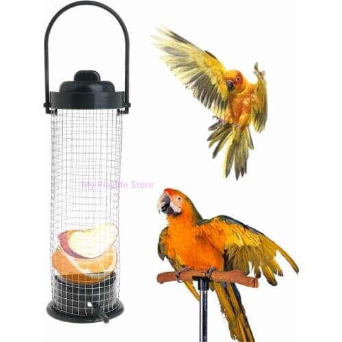 Bird Feeder Outdoor Hanging Mesh Feeding Portable Wild Birds Feed Supplies Products Park Garden Tree Food Fruit Container C42