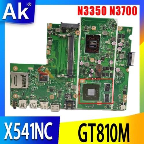 X541NC Laptop motherboard for ASUS X541NC original mainboard Celeron N3350 N3700 CPU GT810M