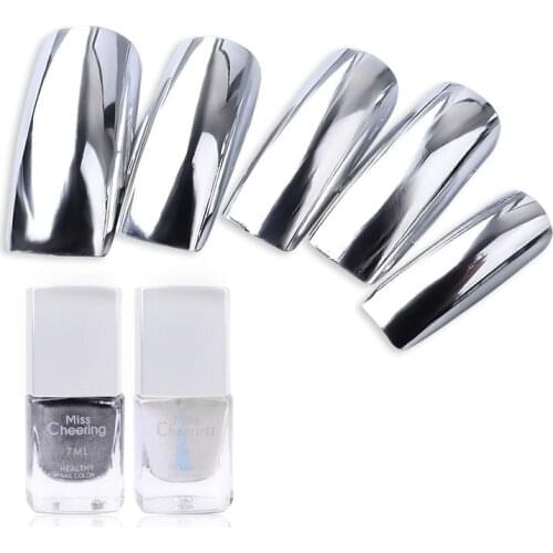 Hot Long Lasting Individuality Metal Color Mirror Effect Plating Silver Paste Removeable 6ml Pearl Matte Nail Art Polish Quick D
