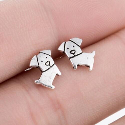 Lovely Tiny Animal Stud Earring Puppy Dog Drawing Bird Deer Whale Cat Earrings Anti-allergy Jewelry for Women Girl Kid Gifts