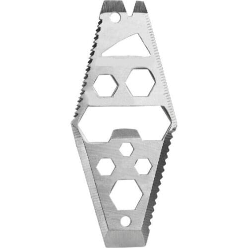 Outdoor EDC Tool Multitool Hex Wrench Nail Puller Saw Blade Bottle Opener Crowbar Screwdriver Scraper Knife Ruler Keychain Tool