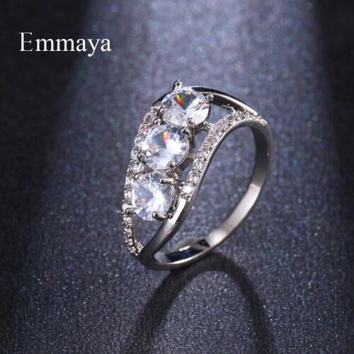 Emmaya Women&Girls Fashion Trend Exotic Style Ring With Transparent AAA Zirconia Elegant Crystal Jewelry Sparking Gift