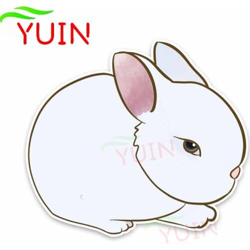 Cartoon Cute Rabbit Animal Car Sticker Fashion Decals Creative PVC Body Window Laptop Decoration Waterproof Stickers 14*12cm