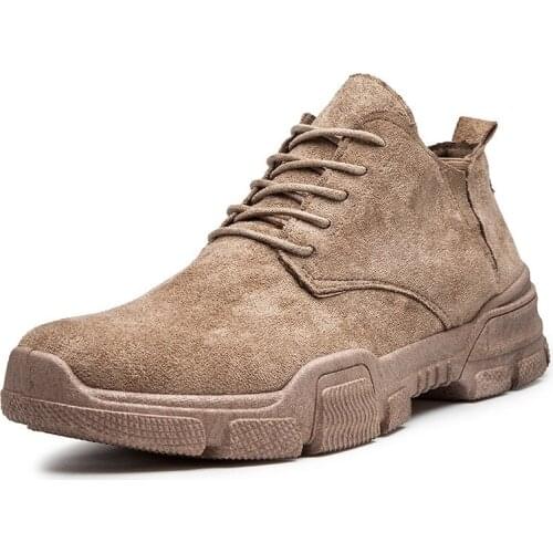 2021 Spring Autumn Fashion New Concise Style Boots for Man Breathable Round Toe Slip-on Casual Martin Boots Non-slip for Climb