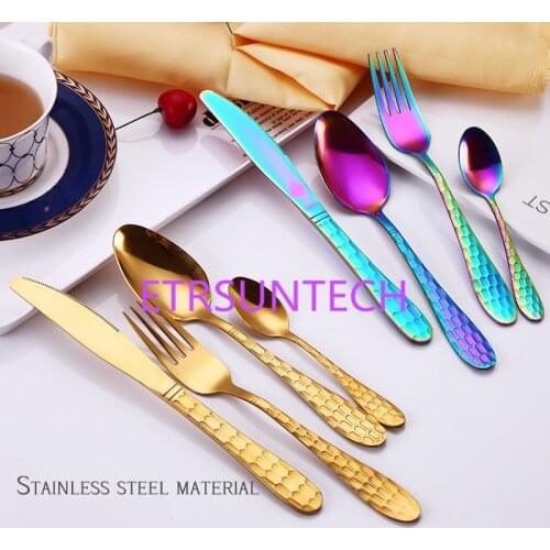 30set/lot Stainless Steel Flatware Cutlery Sets Dinner Knife Spoon Fork Set Well-made Tableware Dinnerware Set wholesale