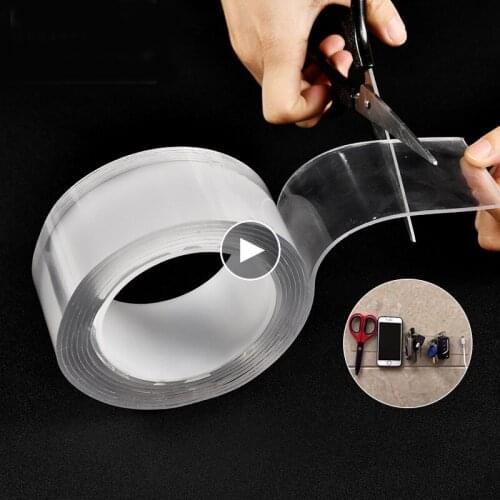 Nano Tape 1M/2M/3M Transparent No Trace Reusable Waterproof Adhesive Tape Cleanable Double Sided Tape