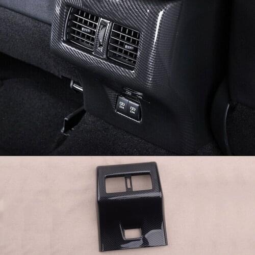 NEW Car Interior Rear Air Condition Outlet Vent Cover Trim Frame Fit For Toyota Camry 2018 2019 2020 Carbon Fiber Style ABS
