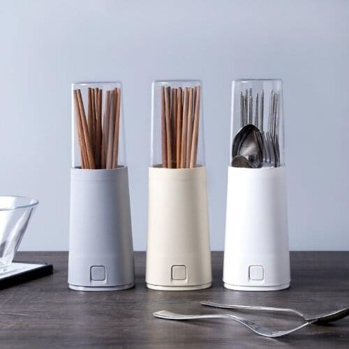 Plastic Utensils Cutlery Holder Drainer Spoon Fork Chopsticks Storage Rack With Lid Kitchen Tableware Accessories Tool Organizer