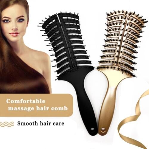 Plastic Hair Scalp Massager Straight Comb Brush Hairdressing Styling Tools