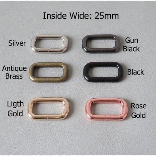 1Pcs Strong 25mm Webbing Metal Rectangular Buckle For Bag Backpack Strap Belt Loop Ring Pet Dog Martingale Collar Sewing Clasp