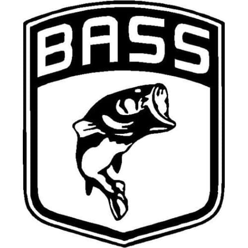 10.6CM*12.7CM Fishing Decal Bass Fish Shield Boat Camper Top Decal Car Accessories Car Sticker Black/Silver C8-0658