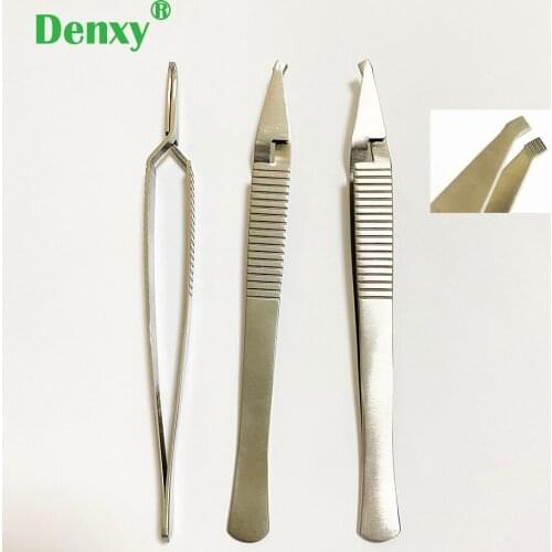 Denxy 1pcDental Orthodontic Bracket Tweezer Serrated Bonding Holder Tools Dentist Instrument Plier for Teeth Care Tools