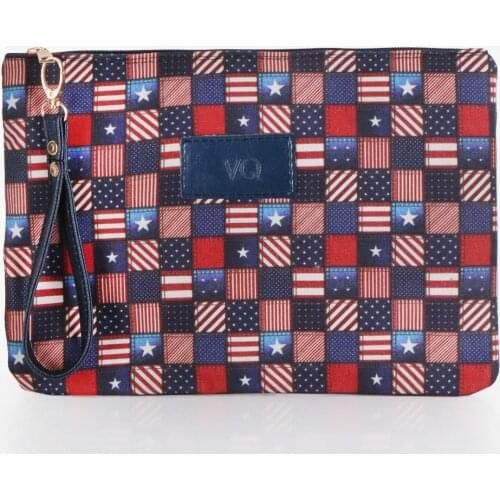 Tonar Navy Plaid Hand Bag Daily Use New Season Chic Style Zippered Phone Carrier