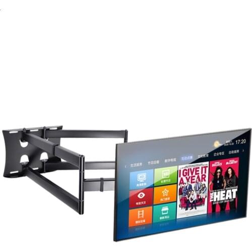 Television hanger telescopic folding 90 degree rotary universal wall hanging movable bracket TV lift