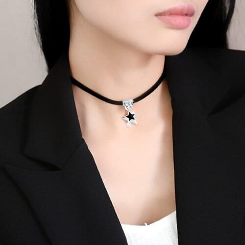 Gothic Female Double Layer Star Pendant Necklace Korean Fashion Women Short Choker Accessories Elegant Party Jewelry Girl Gift