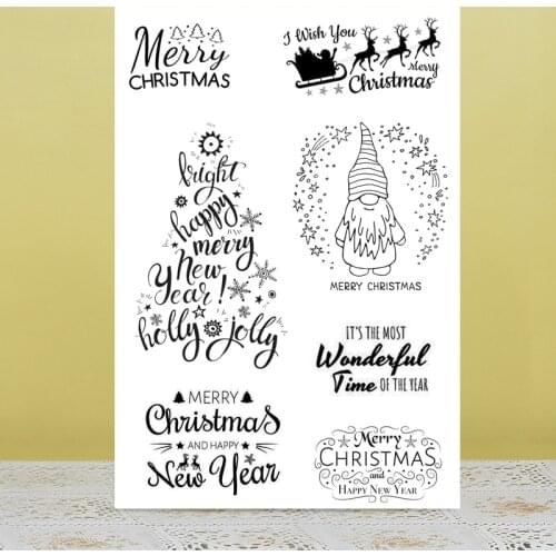 ZhuoAng Merry Christmas Wishes Clear Stamps/Seals For DIY Scrapbooking/Card Making/Album Decorative Silicon Stamp Crafts