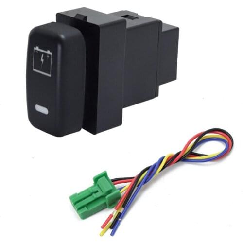 1PC 12V red LED DRL Battery power supply Steering Sheel fan Switch Button For Mitsubishi Pajero Wings