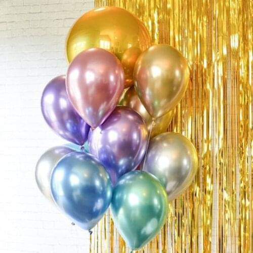 10Pcs 12inch Metallic Colors Latex Balloons Air Balloons Inflatable Ball For Baby Shower Birthday Wedding Party Balloon Supplies