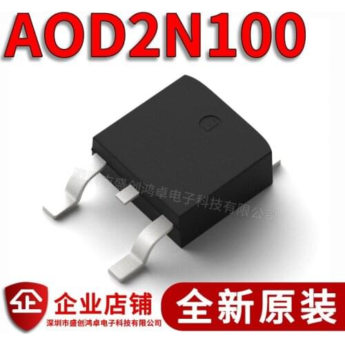 100% New&original AOD2N100 MOS 2A 1000V TO-252 D2N100 In Stock (5pcs/lot)