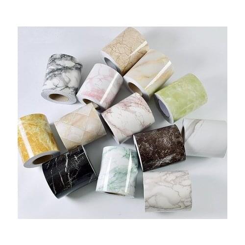 10x500cm/Roll Marble Self-adhesive Living Room Kitchen Skirting Line Wall Stickers Waterproof Bathroom Stickers Corner Line