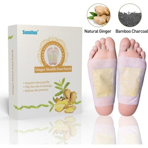 12Pcs/Box Ginger Essential Oil Detox Foot Patch Bamboo Vinegar Pads Improve Sleep Beauty Slimming Patch Body Massage