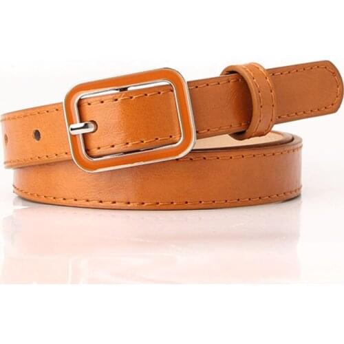 2020 Square Metal Buckle Women 2.0cm*105cm PU Belt Female Strap Lady Casual Solid Waistband Girls Girdle Waist Band