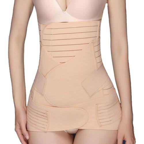 3PC Postpartum Recovery Belt Abdomen+Stomach+Elastic pelvic Waist Cinchers Body Shaper Slimming Waist Belly Band Shapewear